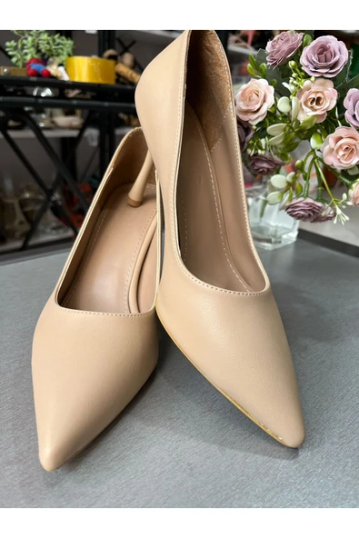 BYSLÇ SHOES NUD TEN STİLLETTO SİVRİ BURUN YENİ SEZON 9 CM TOPUK BOYU ürün görseli 1