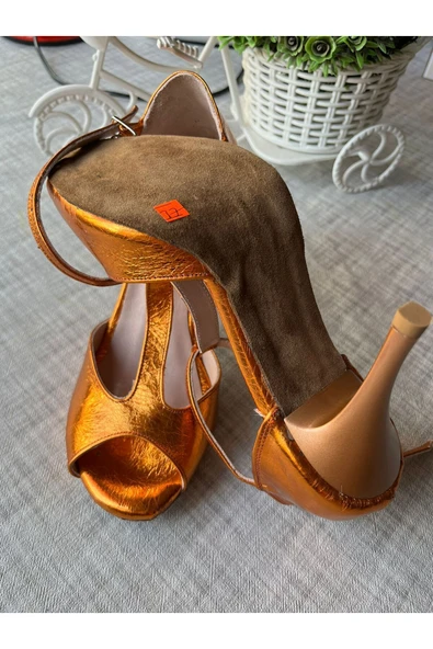 SUNA TANGO AYAKKABISI KADIN 8,5 CM (13 PONT)  T MODEL DERİ ÖZEL ÜRETİM ürün görseli 1