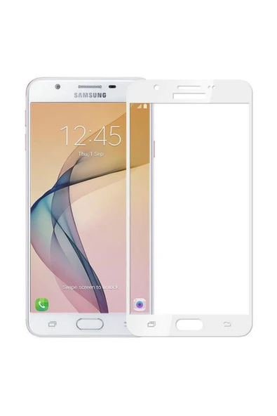 Samsung Galaxy J7 Prime 3D Kavisli Temperli Cam Ekran koruyucu Kırılmaz Film Beyaz ürün görseli 1