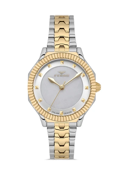 Ferro FL21632AWT-D Quartz Çelik Altın/Gri 32 mm Kadın Kol Saati ürün görseli 1