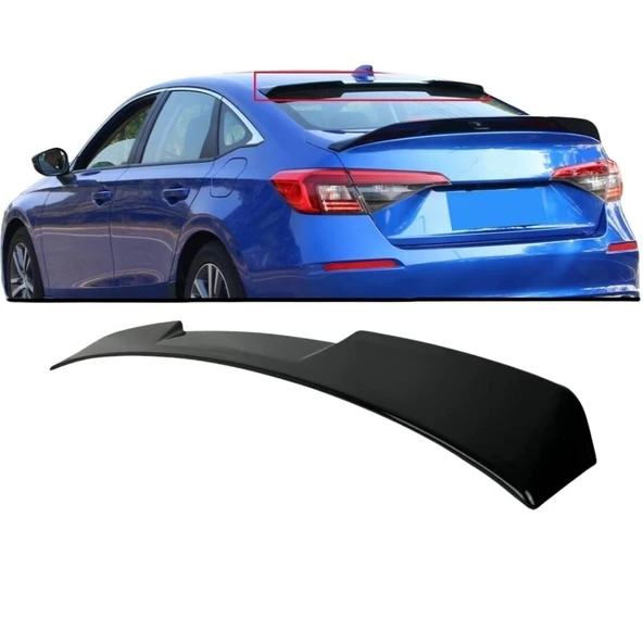 Honda Civic Fe 2021-2023 M4 Style Cam Üstü Spoiler (Plastik) (Boyasız) ürün görseli 1