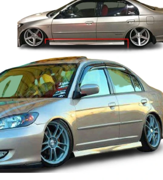 Honda Civic Vtec 2 Yan Marşpiyel (Plastik)(Boyasız) ürün görseli 1