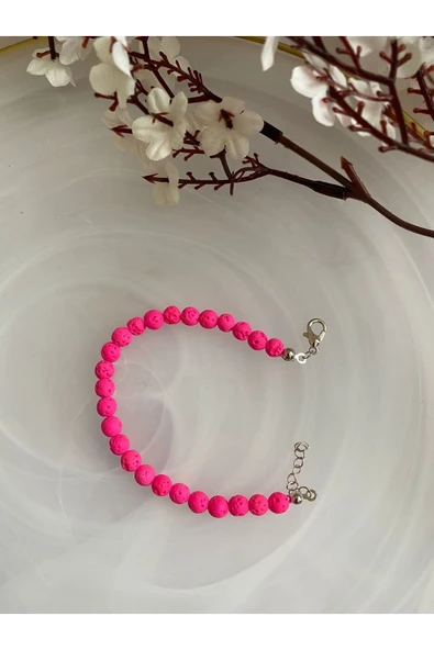Pembe Lav Taşı Doğal Taş Bileklik ürün görseli 1