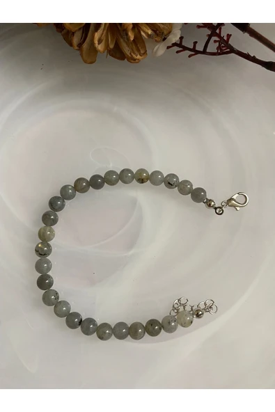 Yuvarlak Labradorit Doğal Taş Bileklik ürün görseli 1