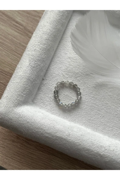 Minimal Labradorit Taşı Lastikli Yüzük ürün görseli 1