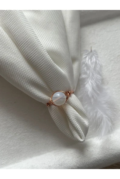 8 mm opal taşı bakır tel yüzük ürün görseli 1