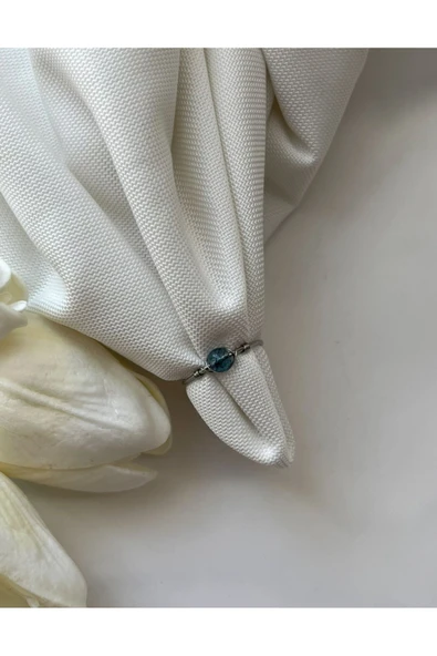 Minimal Topaz Taşı Ayarlanabilir Çelik Tel Yüzük ürün görseli 1