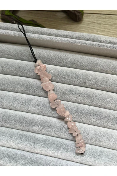Pembe Kuvars Doğal Taş Charm Telefon Ipi ürün görseli 1