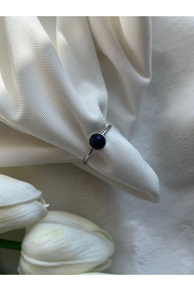 Lapis Lazuli Taşı Çelik Ayarlanabilir Yüzük ürün görseli 1