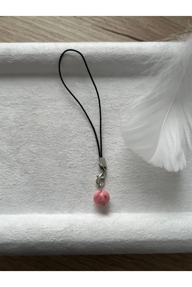 8 mm Pembe Opal Taşı Charm ürün görseli 1