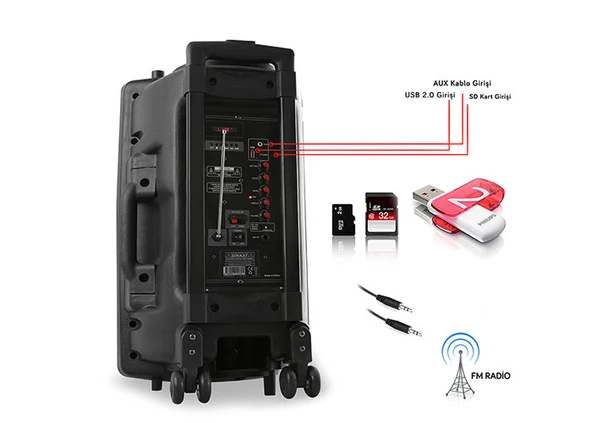 PTTAVM: MIKADO MD-86KP SİYAH FM DESTEKLİ ÖĞRETMEN BLUETOOTH ANFİ
