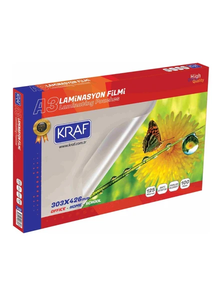 Kraf Laminasyon Film A3 125 micron 100lü (2123) ürün görseli 1