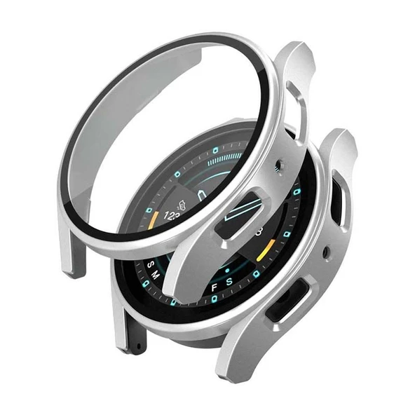 Sneezy Samsung Galaxy Watch 4 44mm PC Sert Kasa Ve Ekran Koruyucu  Gümüş ürün görseli 1