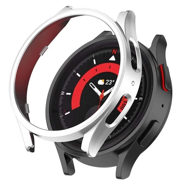 Sneezy Samsung Galaxy Watch 5 Pro PC Sert Dış Kasa Koruyucu  Gümüş ürün görseli 1