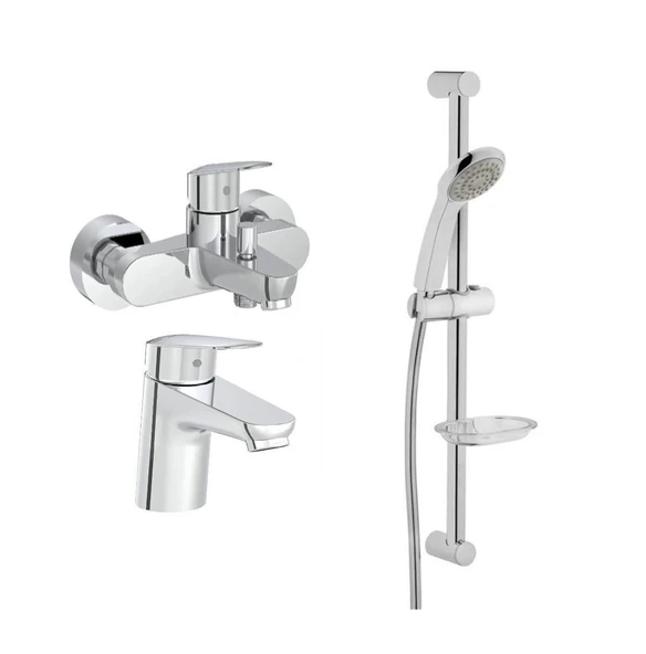 Artema Flow Round Lavabo Banyo Batarya Artema Solo C Sürgülü Krom El Duşu Seti ürün görseli 1