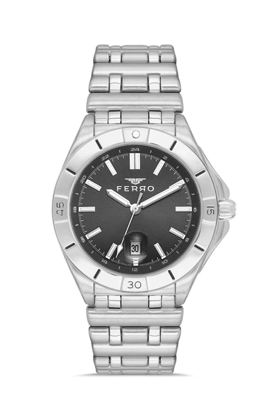 Ferro FM43017A-A2 Quartz Çelik Gri Siyah Kadran 41 mm Erkek Kol Saati ürün görseli 1