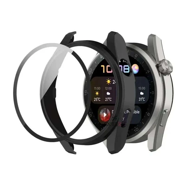 Sneezy Huawei Gt3 Pro 46mm PC Sert Kasa Ve Ekran Koruyucu  Siyah ürün görseli 1