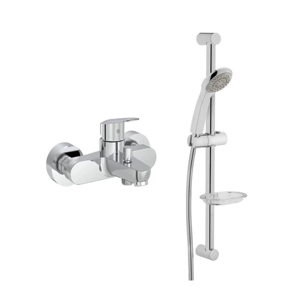 Artema Flow Round Banyo Batarya Artema Solo C Sürgülü Krom El Duşu Seti ürün görseli 1