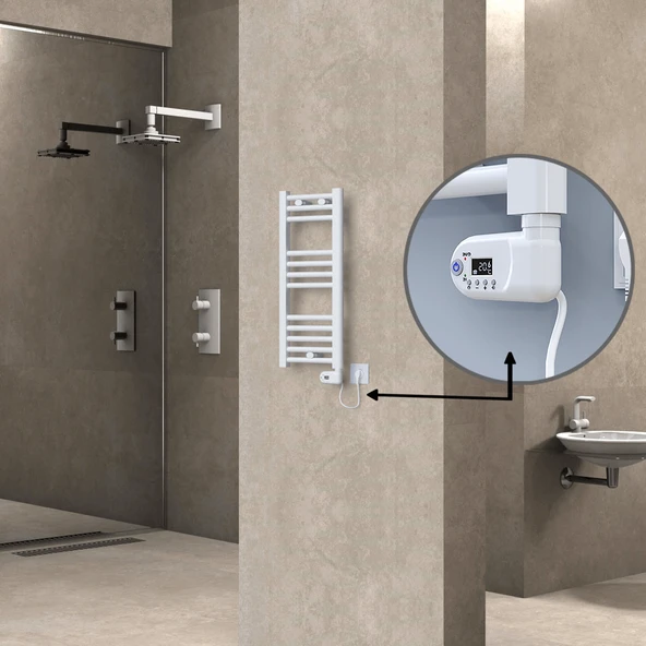 HAITI Elektrikli Havlupan 300x700 Düz Beyaz (Thesis Termostat) 200W ürün görseli 1