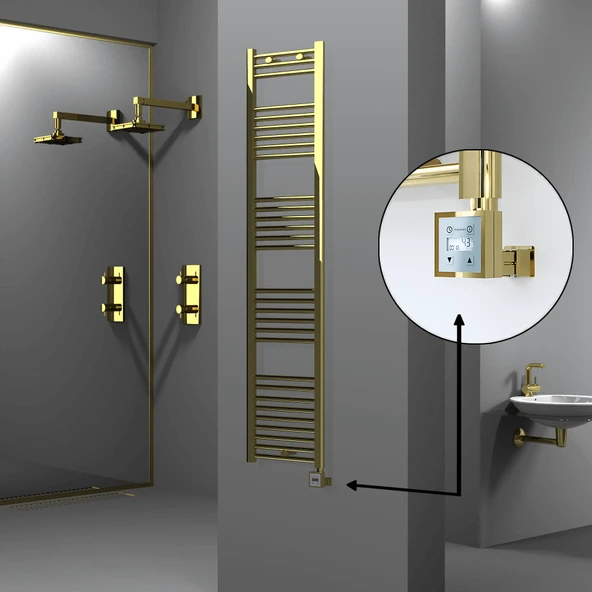 HAITI Elektrikli Havlupan 400x1800 Düz Altın (KTX3 Termostat) 300W ürün görseli 1