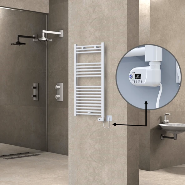 HAITI Elektrikli Havlupan 500x1000 Düz Beyaz (Thesis Termostat) 600W ürün görseli 1