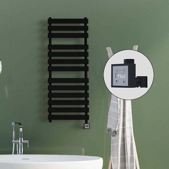 TAHITI Elektrikli Havlupan 500x950 Siyah Mat (KTX3 Termostat) 600W ürün görseli 1