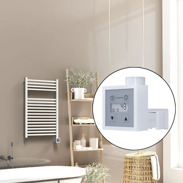Barbados Elektrikli Havlupan 500x800 Beyaz Parlak (KTX3 Termostat) 600W ürün görseli 1