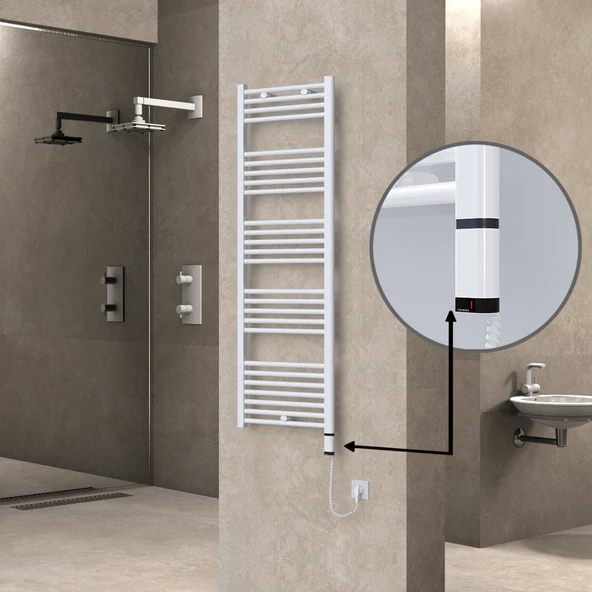 HAITI Elektrikli Havlupan 500x1500 Düz Beyaz (OneD OnOff ) Sağ 600W ürün görseli 1
