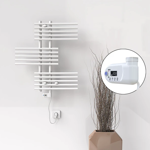 FIJI Elektrikli Havlupan 650x740 Beyaz (Thesis Termostat) 300W ürün görseli 1