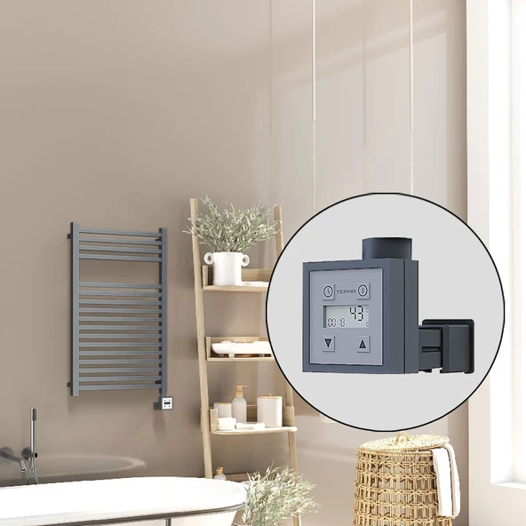 Barbados Elektrikli Havlupan 500x800 Antrasit Texture (KTX3 Termostat) 600W ürün görseli 1