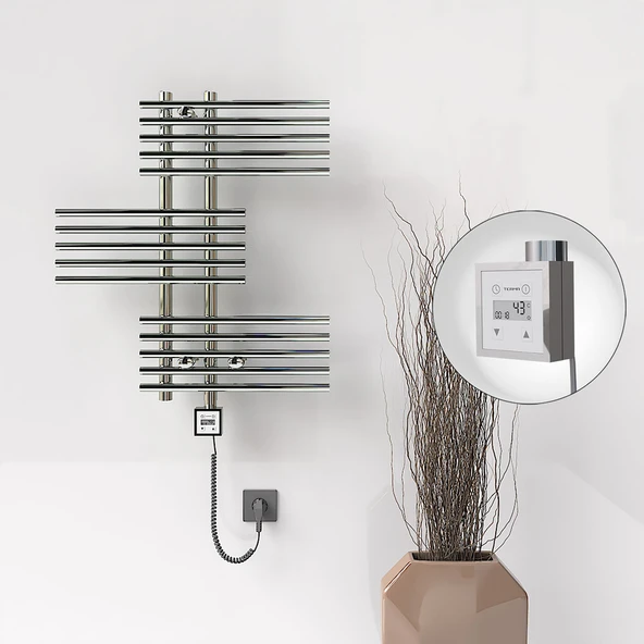 FIJI Elektrikli Havlupan 650x740 Krom (KTX3 Termostat) 200W Spiral Kablolu ürün görseli 1