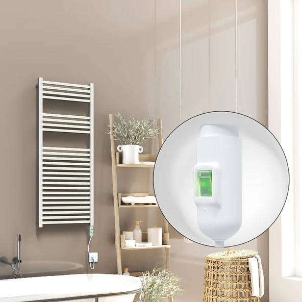 Barbados Elektrikli Havlupan 500x1200 Beyaz Parlak (OnOff Düğmeli) 600W ürün görseli 1