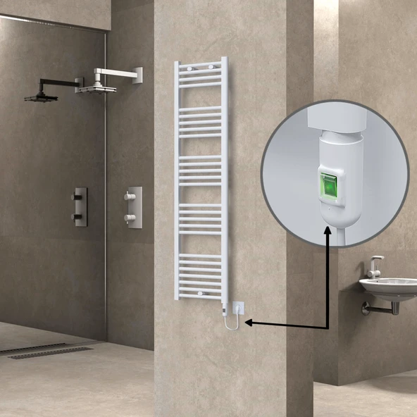 HAITI Elektrikli Havlupan 400x1500 Düz Beyaz (OnOff Düğmeli) 600W ürün görseli 1
