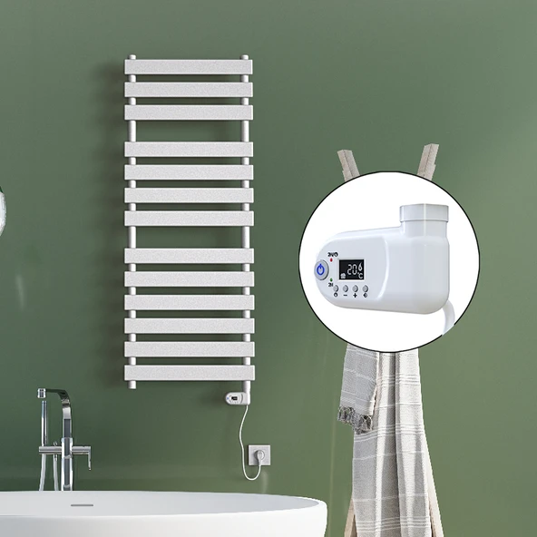 TAHITI Elektrikli Havlupan 500x950 Beyaz Parlak (Thesis Termostat) 600W ürün görseli 1