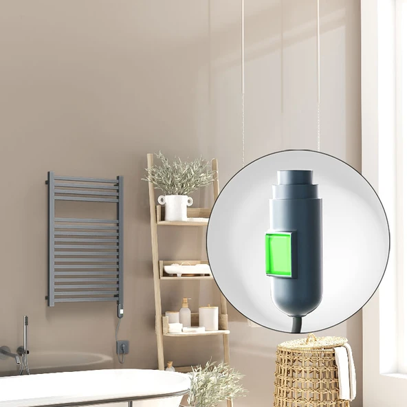 Barbados Elektrikli Havlupan 500x800 Antrasit Texture (OnOff Düğmeli) 600W ürün görseli 1