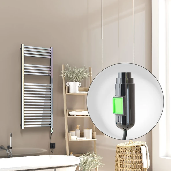Barbados Elektrikli Havlupan 500x1200 Krom  (OnOff Düğmeli) 600W ürün görseli 1
