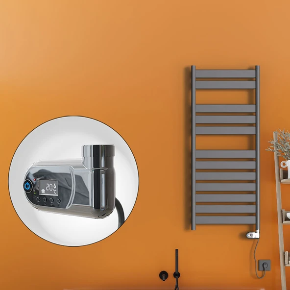 Bora Bora Elektrikli Havlupan 600 Watt 500x1200 Antrasit (Thesis Termostat) ürün görseli 1