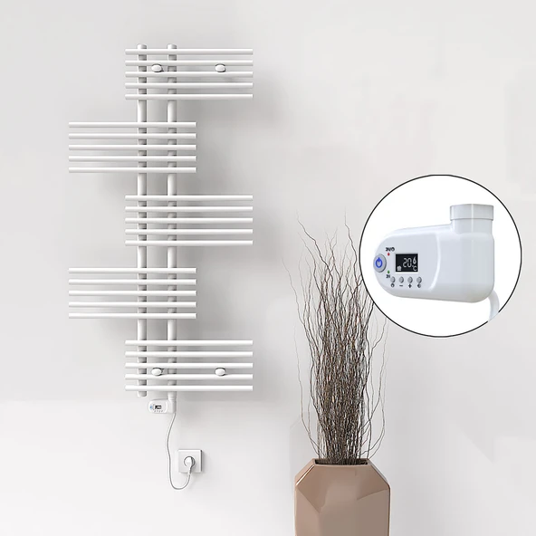 FIJI Elektrikli Havlupan 650x1250 Beyaz (Thesis Termostat) 600W ürün görseli 1