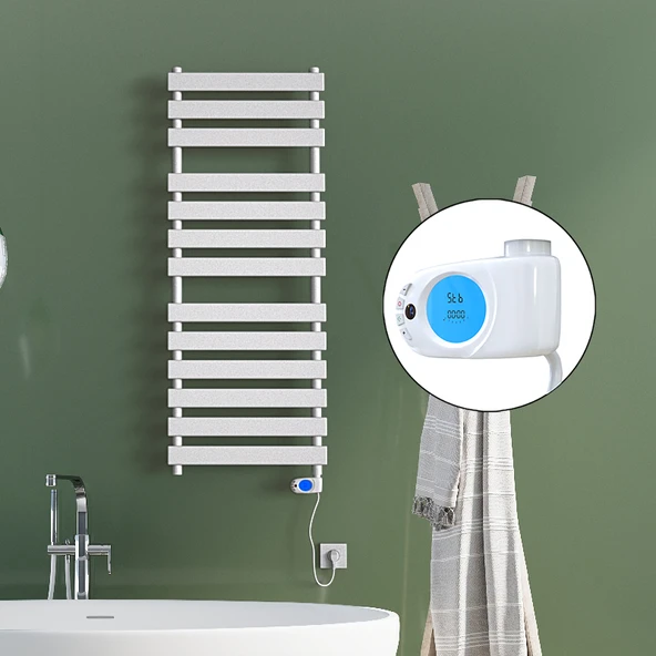 TAHITI Elektrikli Havlupan 500x950 Beyaz Parlak (Musa Termostat) 600W ürün görseli 1