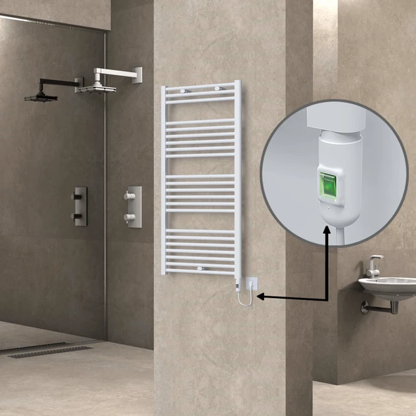 HAITI Elektrikli Havlupan 600x1200 Düz Beyaz (OnOff Düğmeli) 600W ürün görseli 1