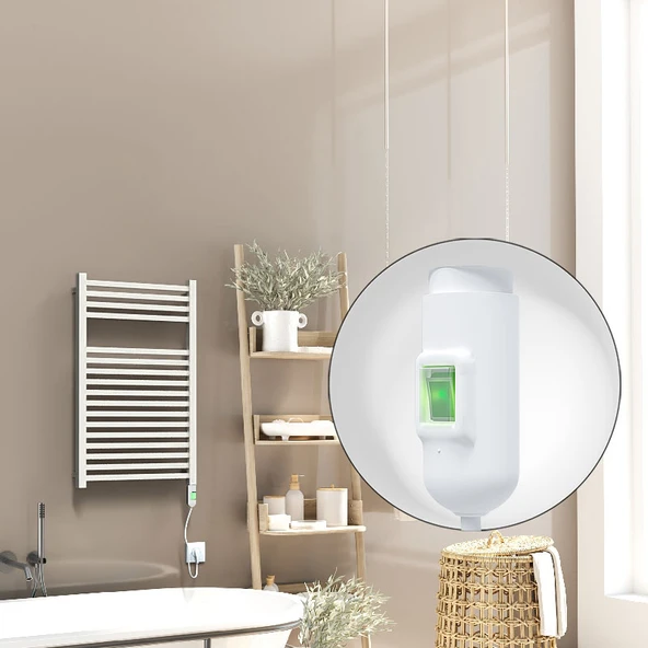 Barbados Elektrikli Havlupan 500x800 Beyaz Parlak (OnOff Düğmeli) 600W ürün görseli 1