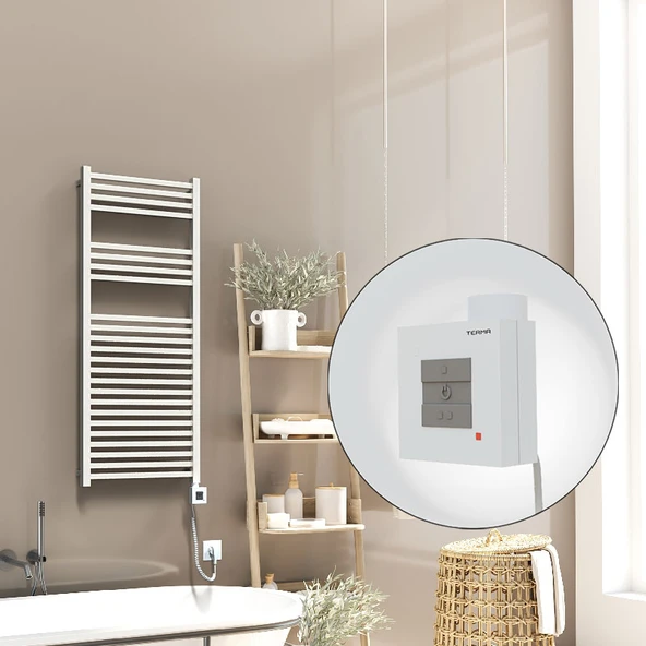 Barbados Elektrikli Havlupan 500x1200 Beyaz Parlak (KTX1 Termostat) 600W Spiral Kablolu ürün görseli 1