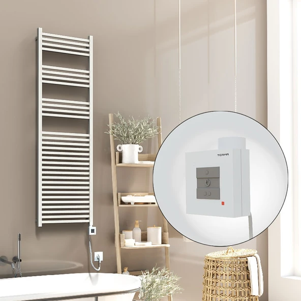 Barbados Elektrikli Havlupan 500x1600 Beyaz Parlak (KTX1 Termostat) 1000W Spiral Kablolu ürün görseli 1