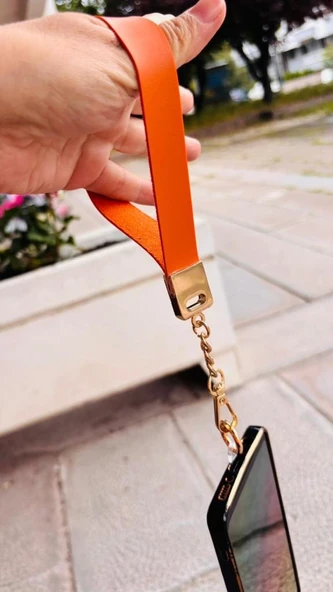 Angel Çanta Aksesuar Turuncu Renk  Telefon Bilek Askısı, Telefon Zinciri, Telefon Askısı, Tüm Telefon Kılıfları İçin Uygundur ürün görseli 1