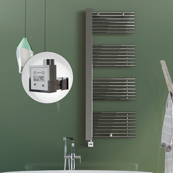 MALE Elektrikli Havlupan 600x1600  Krom (KTX3 Termostat) 600W Spiral Kablolu ürün görseli 1