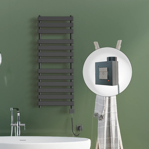 TAHITI Elektrikli Havlupan 500x950 Antrasit Texture (KTX1 Termostat) 600W Spiral Kablolu ürün görseli 1