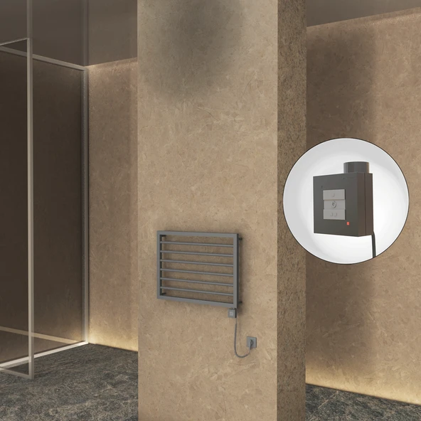NAXOS Elektrikli Havlupan 800x578 Antrasit Texture (KTX1 Termostat) 300W Spiral Kablolu ürün görseli 1