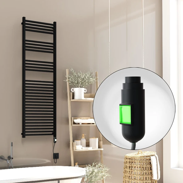 Barbados Elektrikli Havlupan 500x1600 Siyah Mat (OnOff Düğmeli) 900W ürün görseli 1