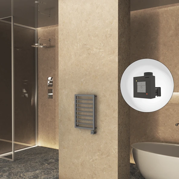NAXOS Elektrikli Havlupan 450x655 Antrasit Texture (KTX1 Termostat) 300W ürün görseli 1