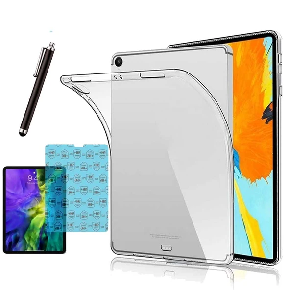 Apple iPad Air M2 / iPad Air M3 Uyumlu Şeffaf Kılıf Cam Kalem Set ürün görseli 1